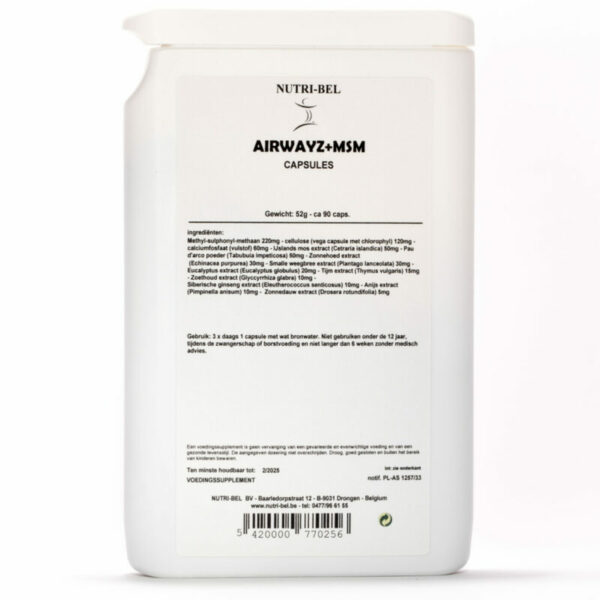 Airwayz+MSM supplement nutri-bel